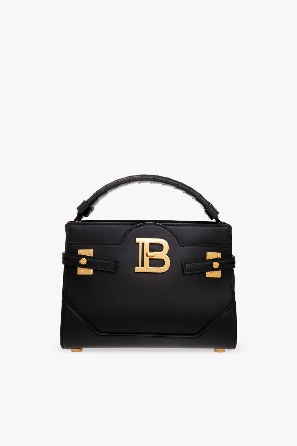 Balmain logo detailed discount zip-up shoulder bag